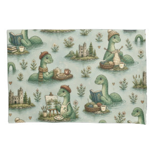 Cozy Cryptids Nessie Loch Ness Monster hobbies  Pillowcase
