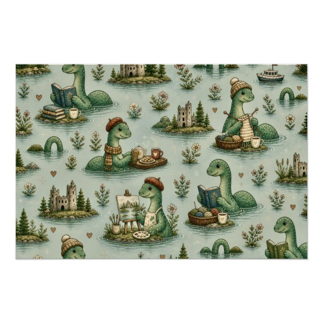 Cozy Cryptids Nessie Loch Ness Monster hobbies  Poster (Front)