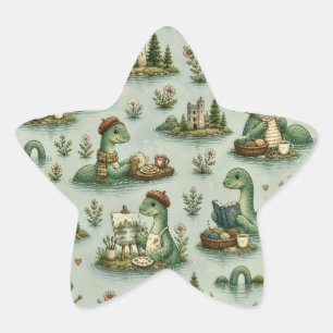 Cozy Cryptids Nessie Loch Ness Monster hobbies  Star Sticker