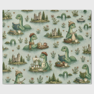 Cozy Cryptids Nessie Loch Ness Monster hobbies  Wrapping Paper