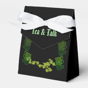 Cozy Cuppa Green TeaCups Afternoon Tea Party Black Favor Box