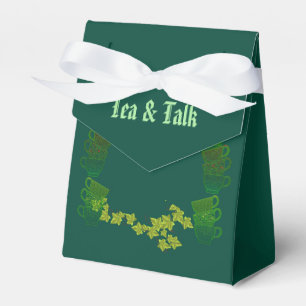 Cozy Cuppa Green TeaCups Afternoon Tea Party Black Favor Box