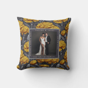 Cozy Custom Carnation Sparkle Vineyard Wedding Throw Pillow