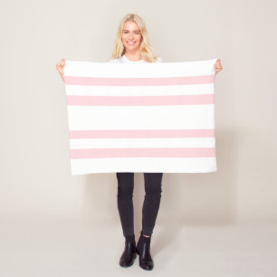 Cozy Custom Fleece Blanket Pink & White Stripe