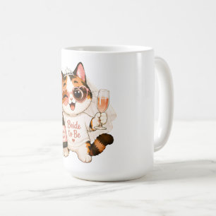 Cozy Cute Calico Cat Bride to be Coffee Mug