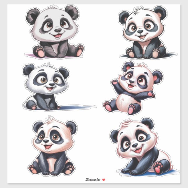 Cozy cute cartoon Pandas (Sheet)