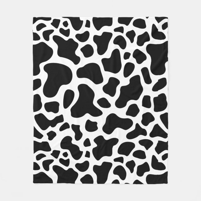 Cozy Cute Cow Animal Print Fleece Blanket (Front)