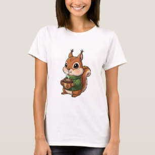 Cozy Cute Squirrel Wearing Green Knitted Sweater