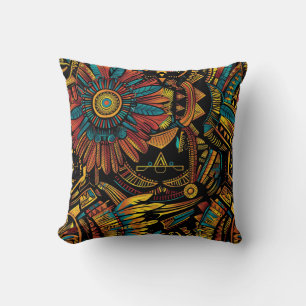 Cozy Cyan "Aztec Dream" Cushioned Throw Pillow