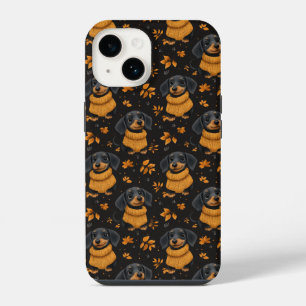 Cozy Dachshund Autumn Pattern - Dog Lovers Design iPhone 14 Case