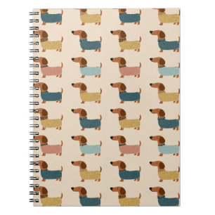 Cozy Dachshund Sweater Pattern Notebook