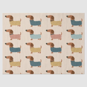 Cozy Dachshund Sweater Pattern Tissue Paper