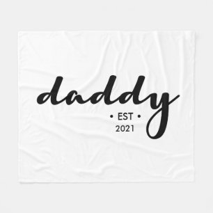 Cozy Daddy Script Established Custom year Sherpa B Fleece Blanket