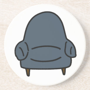Cozy Dark Blue Armchair Minimalist Decor Coaster