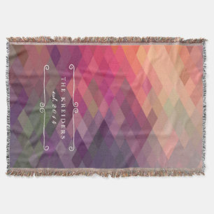 Cozy Diamond Pattern Personalized Throw Blanket