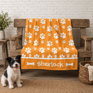 Cozy Dog Blanket Personalized Orange