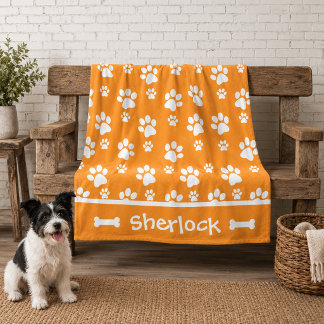 Cozy Dog Blanket Personalized Orange