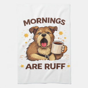 Cozy Dog Illustration Kitchen Towel