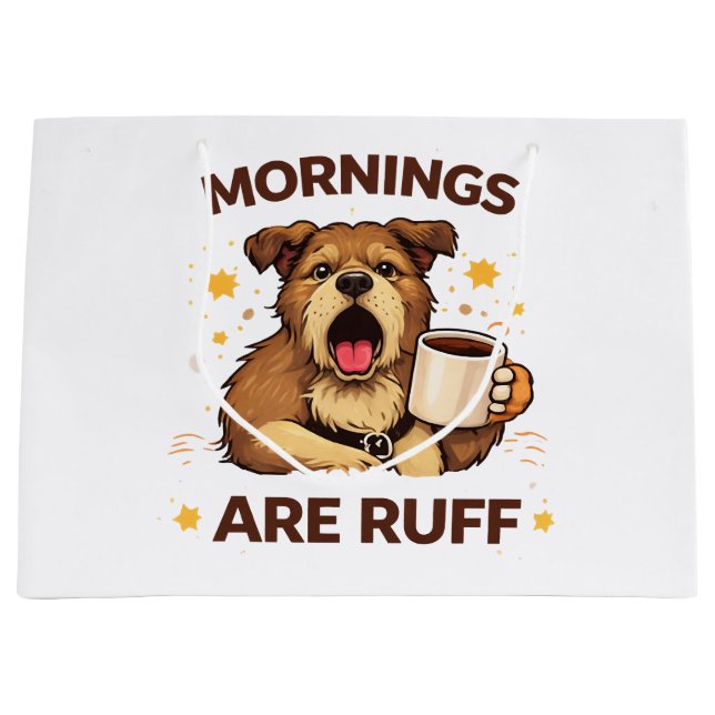 Cozy Dog Illustration Large Gift Bag (Front)
