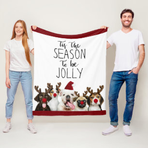 Cozy Dog Lovers Christmas Throw Blanket