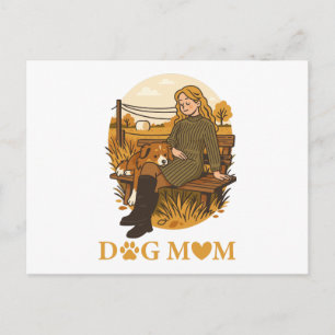 Cozy Dog Mom Bonding Moment With Her Companion Postcard