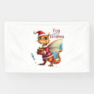 Cozy Dragonfly Christmas Banner
