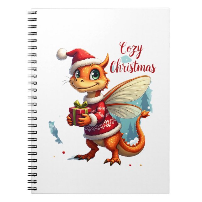 Cozy Dragonfly Christmas Notebook (Front)