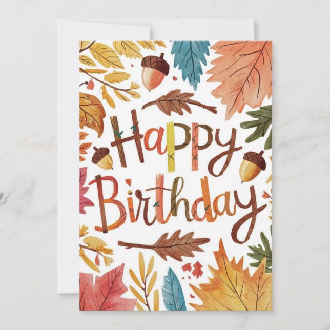 Cozy Dreamy Pumpkin Autumn Fall Happy Birthday Card (Front)