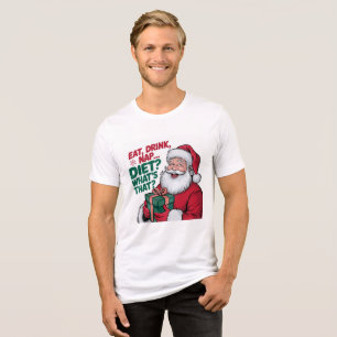 Cozy Eat Drink Nap Santa Christmas T-Shirt Tri-Blend Shirt