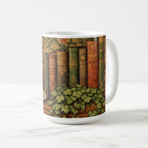 Cozy English cottage core vintage book shelf Coffee Mug