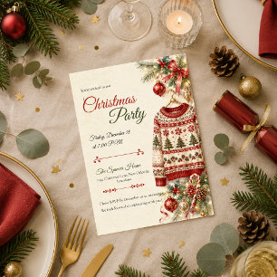 Cozy Fair Isle Christmas Party Invitation