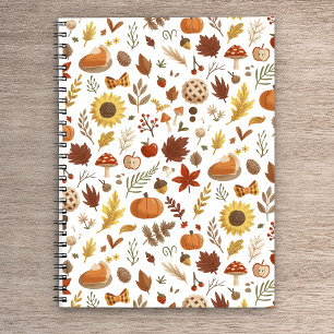 Cozy Fall Aesthetic, Autumn Pumpkin Harvest Patter Notebook