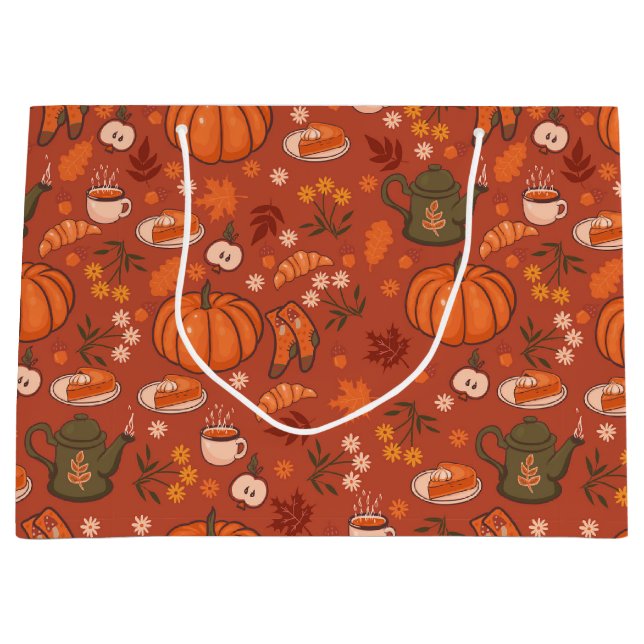 Cozy Fall Autumn Gift Bag (Front)