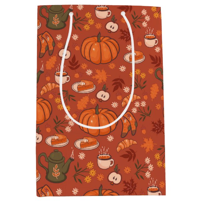 Cozy Fall Autumn Gift Bag (Front)