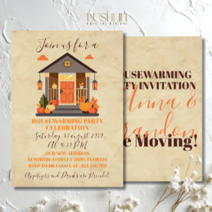 Cozy Fall Autumn Leaves Housewarming Party Invitation
