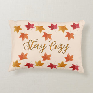 Cozy Fall / Autumn Leaves Rustic  Accent Pillow