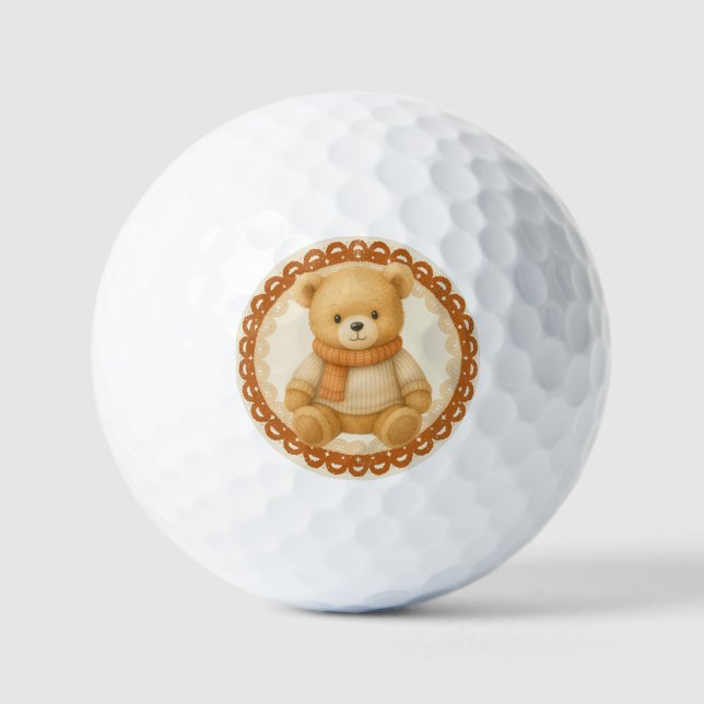 Cozy Fall Baby Shower | Neutral Cream & orange Golf Balls (Front)