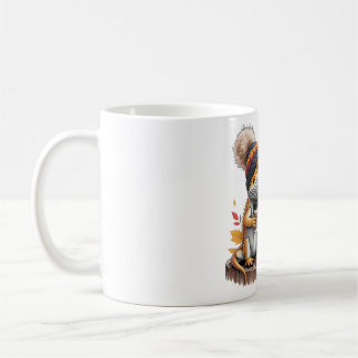 Cozy Fall Bearded Dragon with Coffee Mug