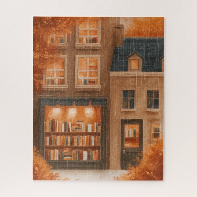 Cozy Fall Bookstore Jigsaw Puzzle (Vertical)