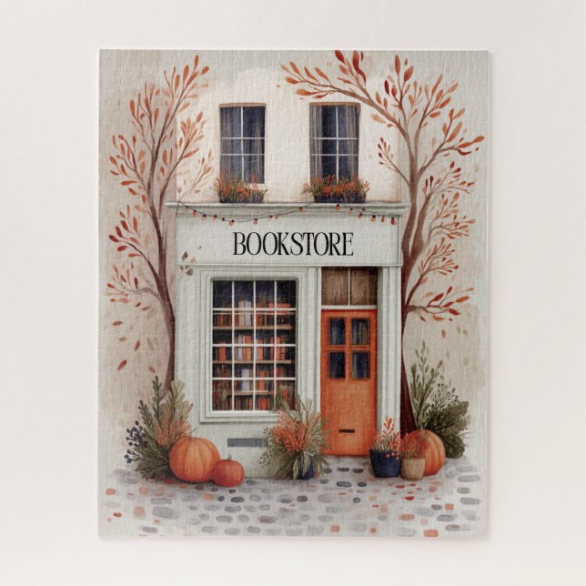 Cozy Fall Bookstore Jigsaw Puzzle (Vertical)