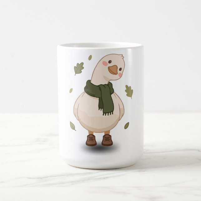 Cozy Fall Cartoon Duck Coffee Mug (Center)