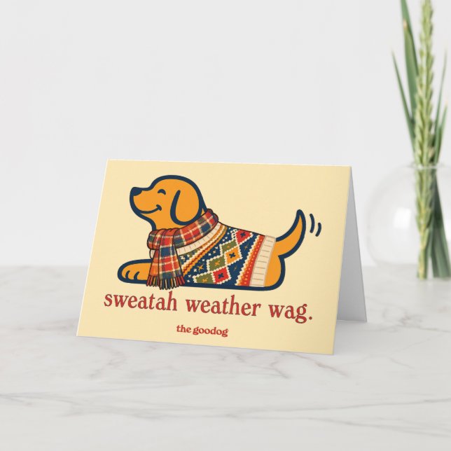 Cozy Fall Dog in Sweater Card (Front)