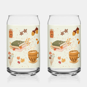 Cozy Fall Drinkware Set Can Glass