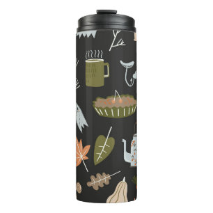 Cozy Fall Elements: Warm Pattern. Thermal Tumbler