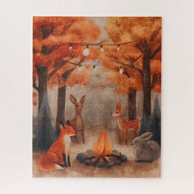 Cozy Fall Forest Creatures Jigsaw Puzzle (Vertical)