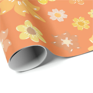 Cozy Fall Golden Bloom Seamless Thanksgiving Wrapping Paper