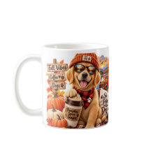 Cozy Fall Golden Retriever Pumpkin Spice