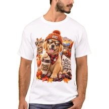 Cozy Fall Golden Retriever Pumpkin Spice