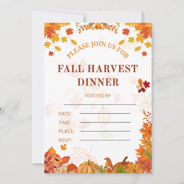 Cozy Fall Harvest Dinner Invitation (Devant)