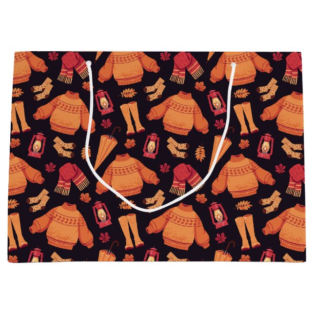 Cozy Fall  Large Gift Bag (Front)